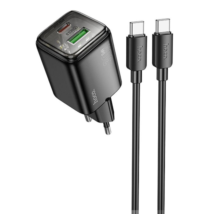 МЗП Hoco N53 Monsoon PD30W+QC3.0 (1USB-A/1C) + Type-C to Type-C