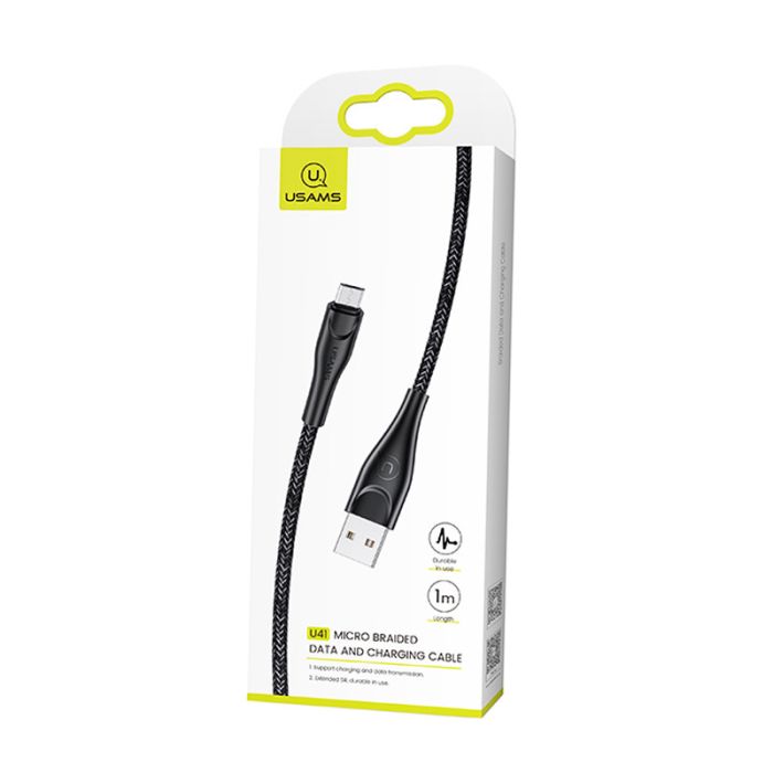 Дата кабель Usams US-SJ393 U41 Micro Braided Data and Charging Cable 1m