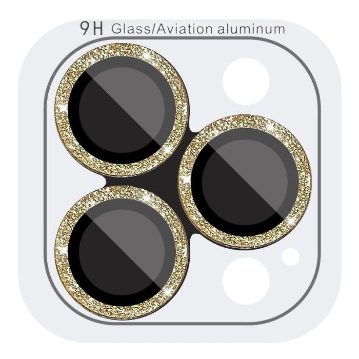 Захисне скло Metal Sparkles на камеру (в упак.) для Apple iPhone 15 Pro (6.1") /15 Pro Max (6.7")