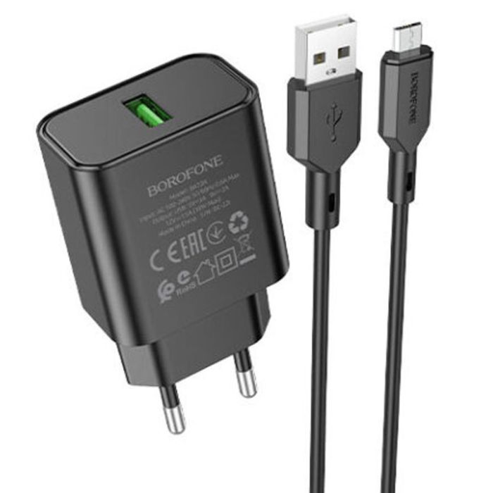 МЗП Borofone BA72A Spring QC3.0 USB to MicroUSB