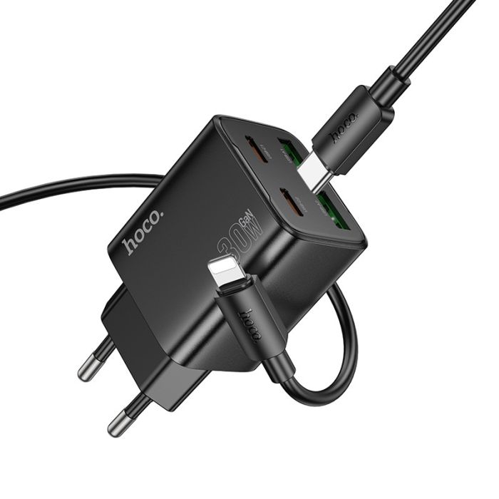 МЗП Hoco N56 Fundador PD30W four-port (2C2A) + Type-C to Lightning