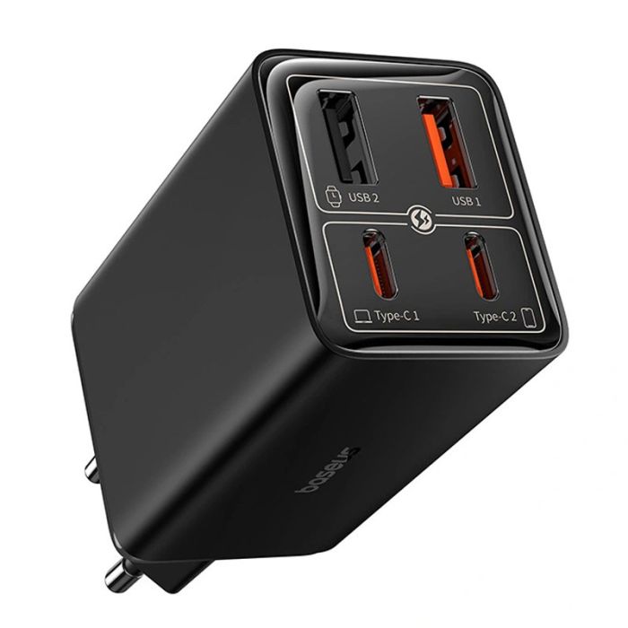 МЗП Baseus GaN6 Pro OS 2C+2U 65W + Type-C to Type-C 100W (1m) (P10162701)