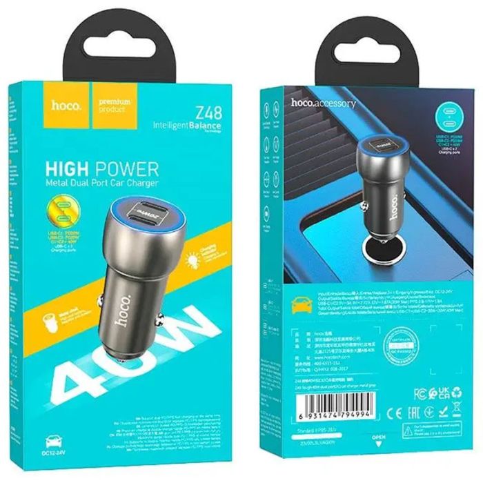 АЗП Hoco Z48 Tough 40W (2Type-C)