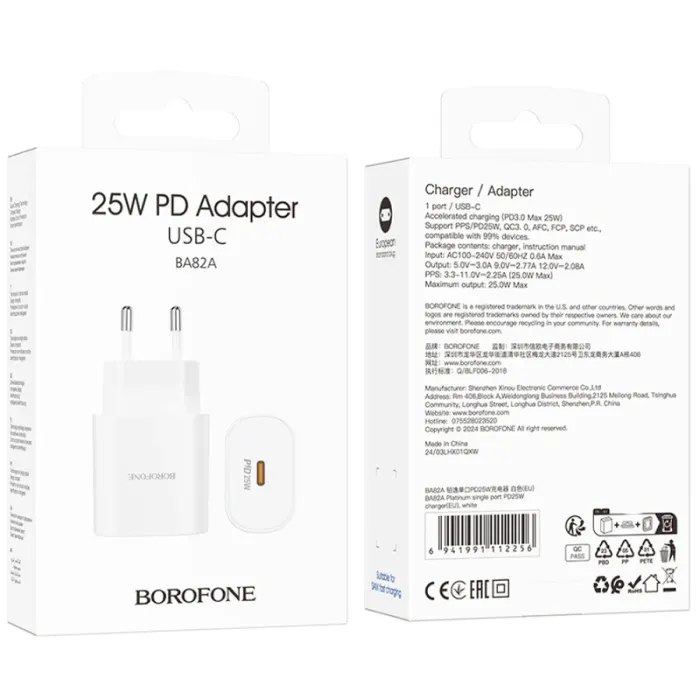 МЗП Borofone BA82A Platinum PD25W (1USB-C)