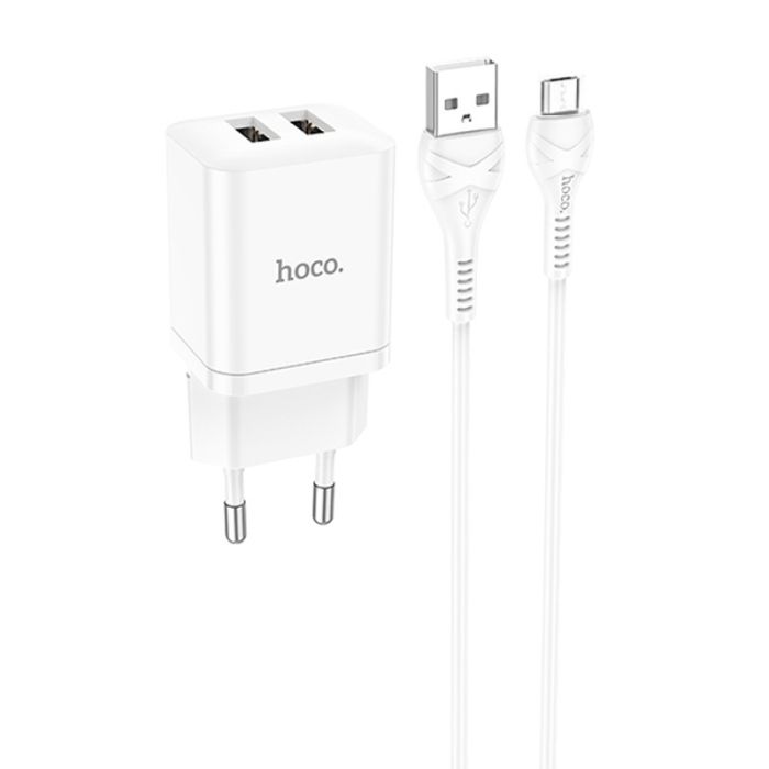 МЗП Hoco N25 Maker (2USB-A) + USB to MicroUSB