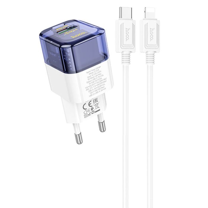 МЗП Hoco C131A Platium PD30W+QC3.0 + Type-C to Lightning