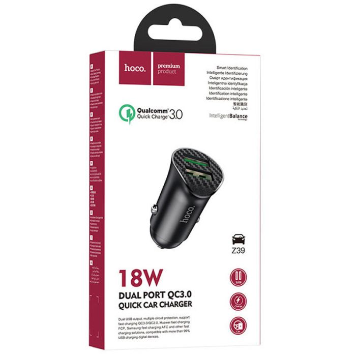 АЗП Hoco Z39 QC3.0 (2USB)