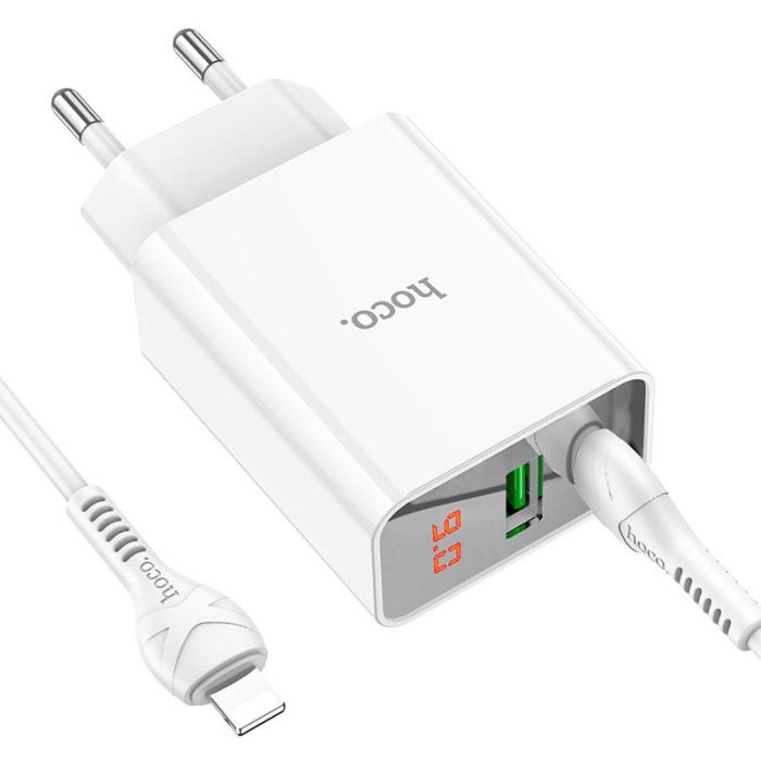 МЗП HOCO C100A PD20W+QC3.0 + Type-C to Lightning