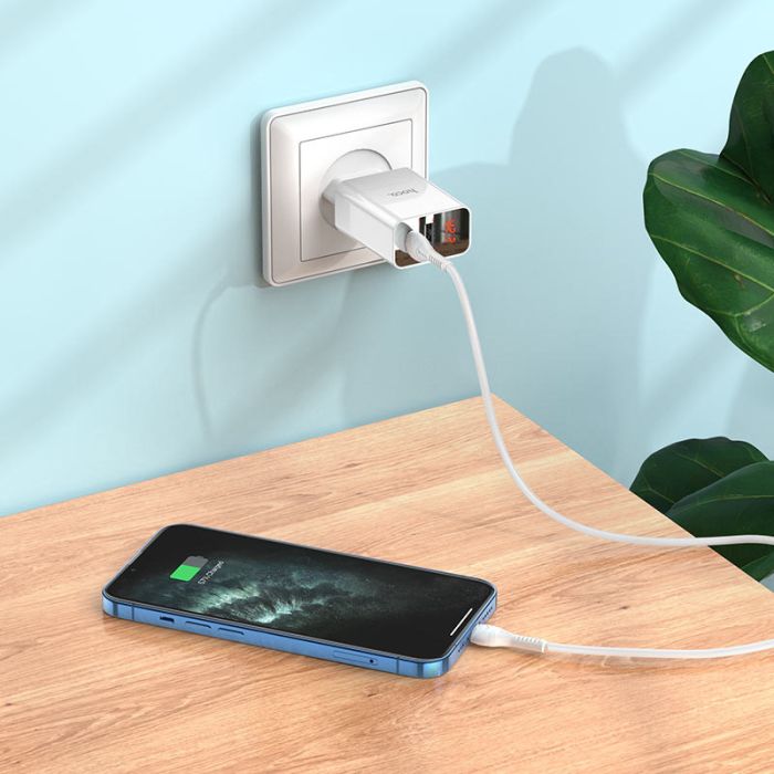 МЗП HOCO C100A PD20W+QC3.0 + Type-C to Lightning