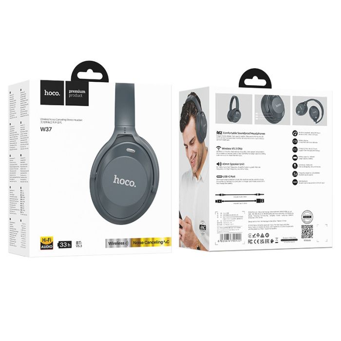 Накладні бездротові навушники Hoco W37 Sound Active Noise Reduction
