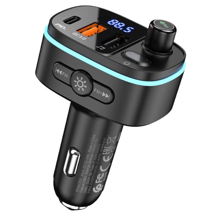 АЗП FM модулятор HOCO E62 PD20W+QC3.0