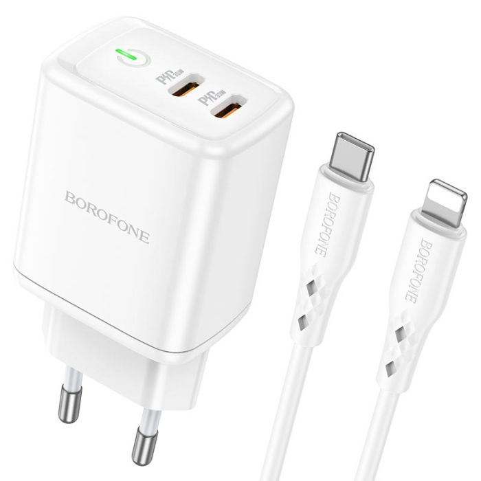 МЗП Borofone BN9 PD35W (2Type-C) + Type-C to Lightning