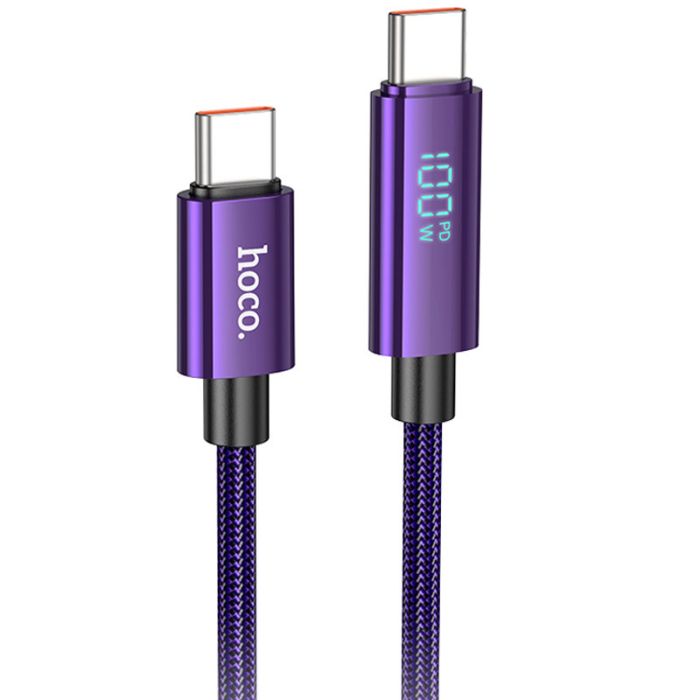 Дата кабель Hoco U125 Benefit 100W Type-C to Type-C (1.2m)