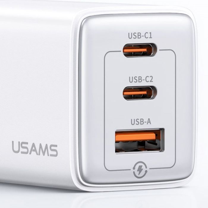 МЗП Usams US-CC180 65W ACC 3 Ports GaN Sandru series