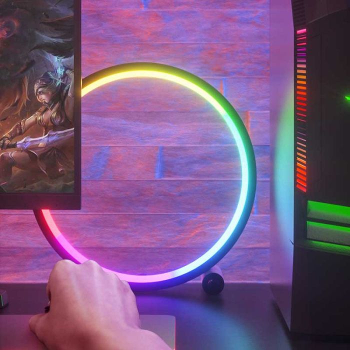 Настільна LED лампа RGB Intelligent circular atmosphere light Bluetooth USB with app