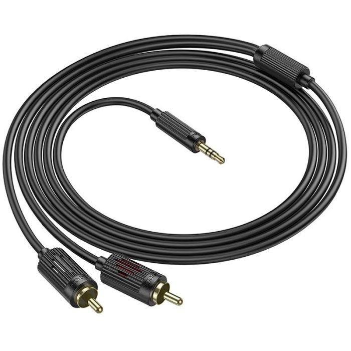 Кабель аудіо Hoco UPA28 3.5mm to double lotus RCA (1.5m)