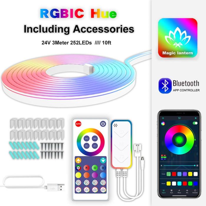 Настінна лента RGB LED LD04 Bluetooth USB with app 5V (3m)