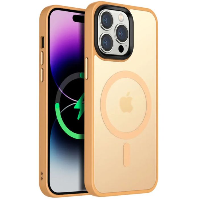 TPU+PC чохол Metal Buttons with MagSafe Colorful для Apple iPhone 14 Pro (6.1")