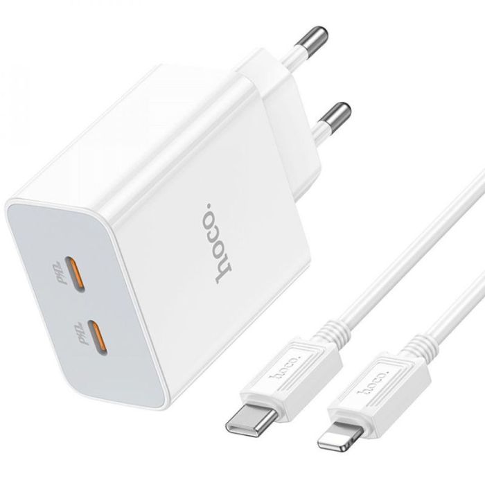 МЗП Hoco C108A PD 35W (2 Type-C) + Type-C to Lightning