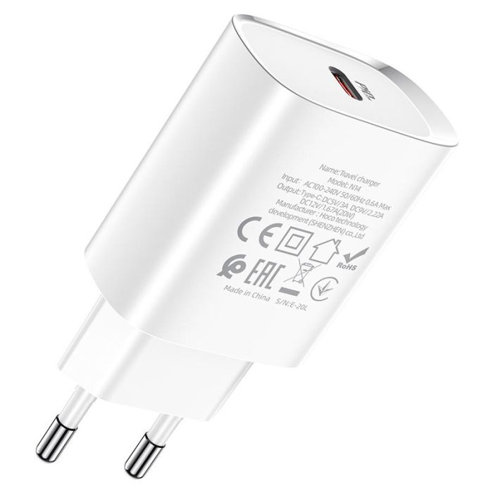 МЗП HOCO N14 PD 20W 1Type-C + Type-C to Lightning