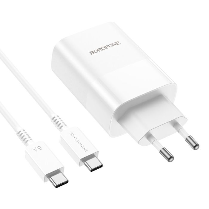 МЗП Borofone BN10 Sunlight PD65W (1USB-A/1C) + кабель Type-C to Type-C