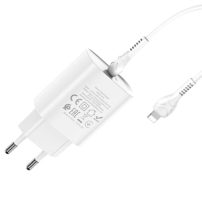 МЗП HOCO N14 PD 20W 1Type-C + Type-C to Lightning