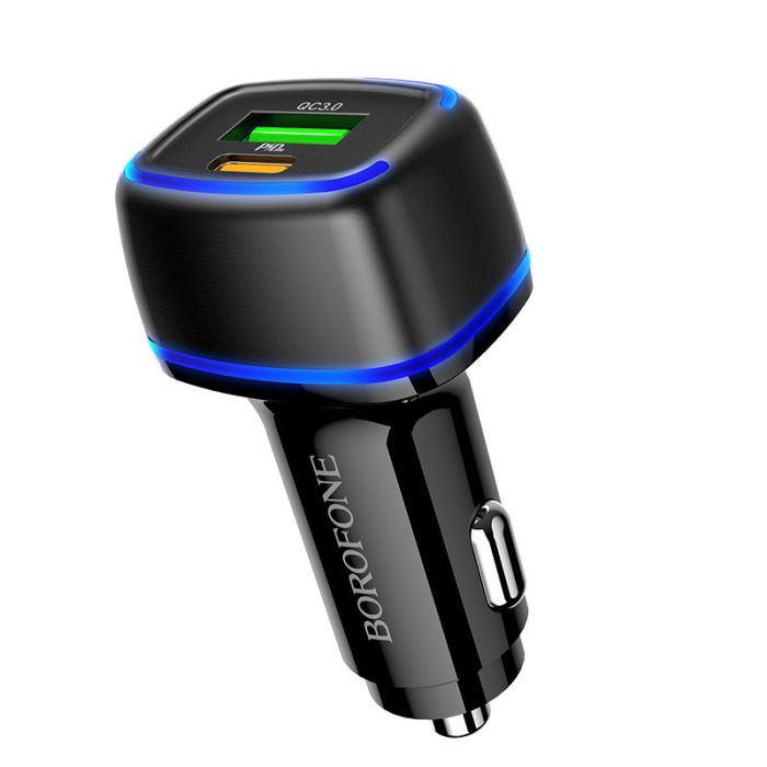 АЗП Borofone BZ14A PD20W+QC3.0 (1Type-C/1USB/3A) + Type-C to Lightning